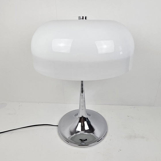 Image 1 of Vintage mushroom table lamp in chrome, Italy 1970