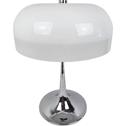 Vintage mushroom table lamp in chrome, Italy 1970