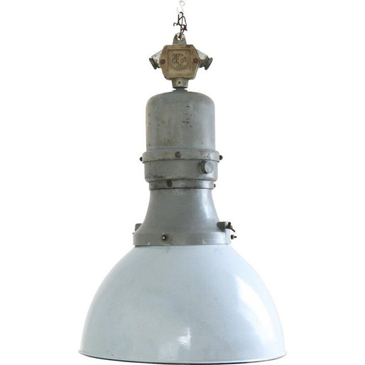 Large vintage industrial ceiling lamp by Elko