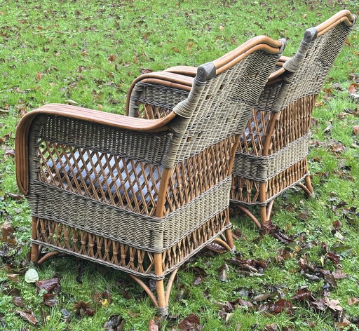 Pair Of Wicker Armchair