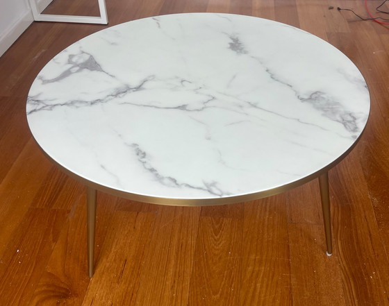 Image 1 of Pols Potten - Marble/Brass coffee table