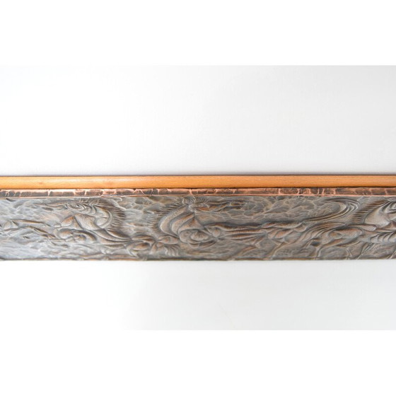 Image 1 of Mid-century wood and copper wall sculpture, Czechoslovakia 1968