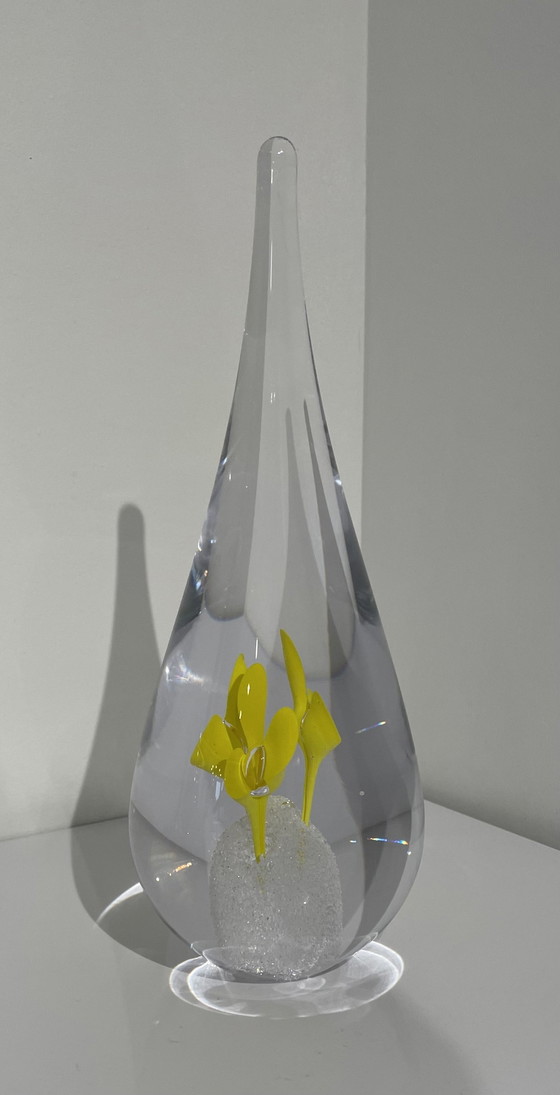 Image 1 of Xl Glass Object " Flower" By Jan Machalek