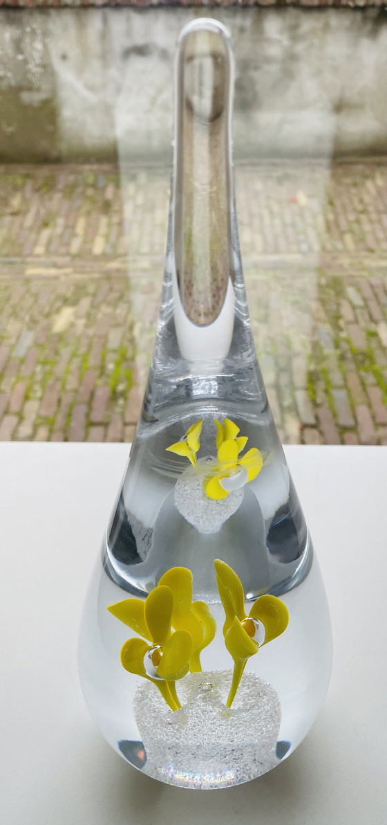 Image 1 of Xl Glass Object " Flower" By Jan Machalek