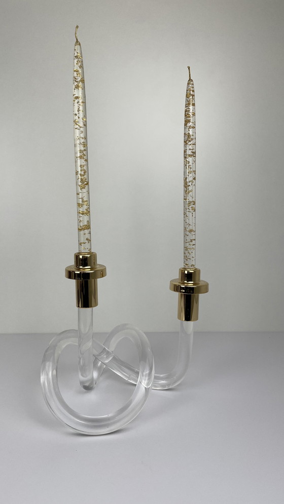 Image 1 of Large pretzel candlestick by Elaine Bscheider for Dorothy C. Thorpe