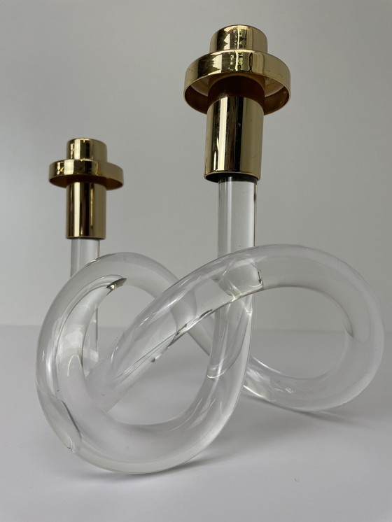 Image 1 of Large pretzel candlestick by Elaine Bscheider for Dorothy C. Thorpe