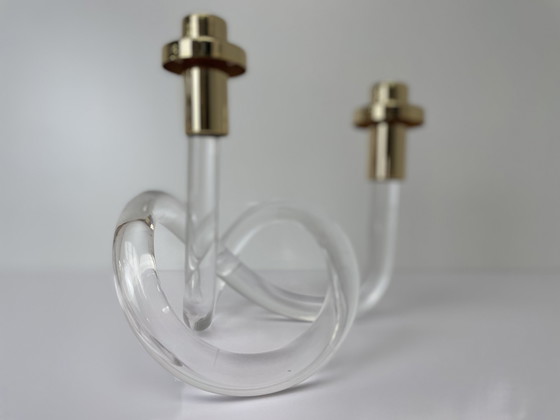 Image 1 of Large pretzel candlestick by Elaine Bscheider for Dorothy C. Thorpe