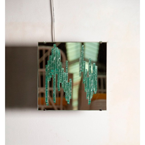 Image 1 of Coppia di applique vintage in vetro specchiato C 1715 di Willem Van Oyen per Raak, Paesi Bassi 1968