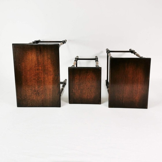 Image 1 of Vintage nesting tables in walnut wood, England 1920