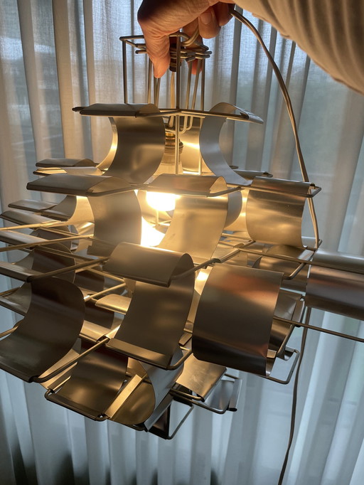 Vintage Aluminium Chandelier Cassiopeia Mode By Max Sauze 1970