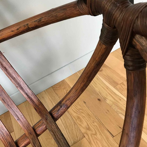 Image 1 of Vintage wooden swivel armchair