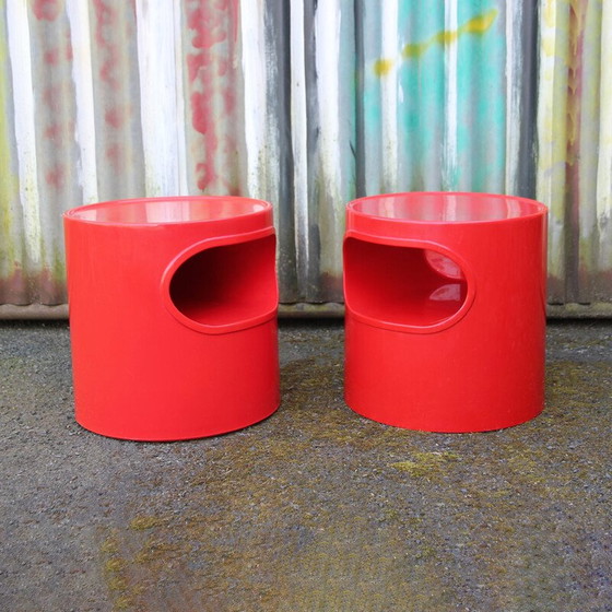 Image 1 of Pair of vintage "Giano Vano" fibreglass bedside tables by Emma Gismondi for Artemide, 1973