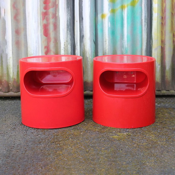 Image 1 of Pair of vintage "Giano Vano" fibreglass bedside tables by Emma Gismondi for Artemide, 1973