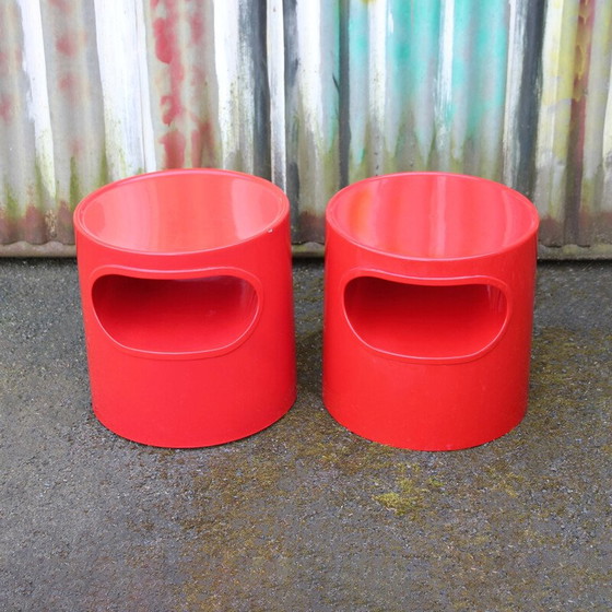 Image 1 of Pair of vintage "Giano Vano" fibreglass bedside tables by Emma Gismondi for Artemide, 1973