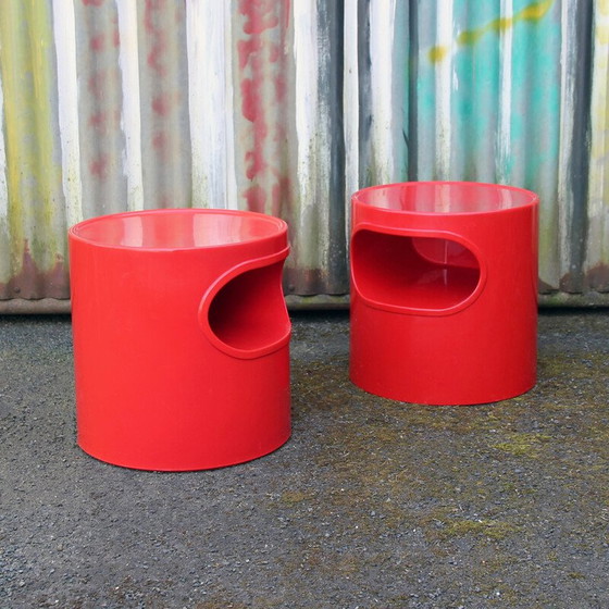 Image 1 of Pair of vintage "Giano Vano" fibreglass bedside tables by Emma Gismondi for Artemide, 1973