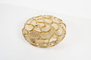 1x Large Amber Glass (27cm) Flush Mount Light