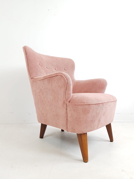 Artifort armchair pink new refurbished Theo Ruth