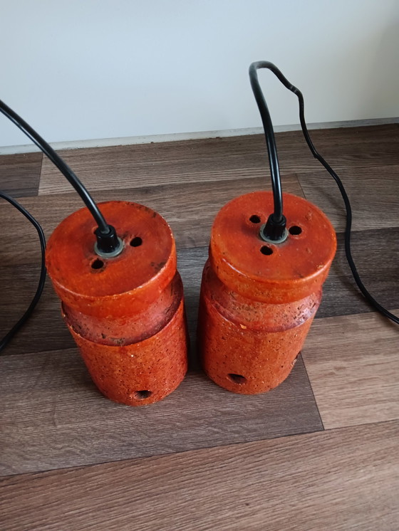 Image 1 of Bellissima lampada a sospensione in ceramica retrò/vintage/spaziale, risalente al 1970 circa