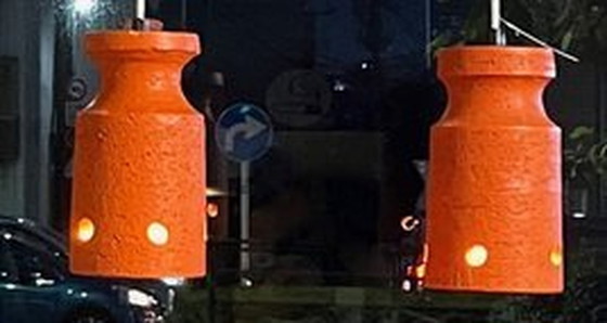 Image 1 of Bellissima lampada a sospensione in ceramica retrò/vintage/spaziale, risalente al 1970 circa