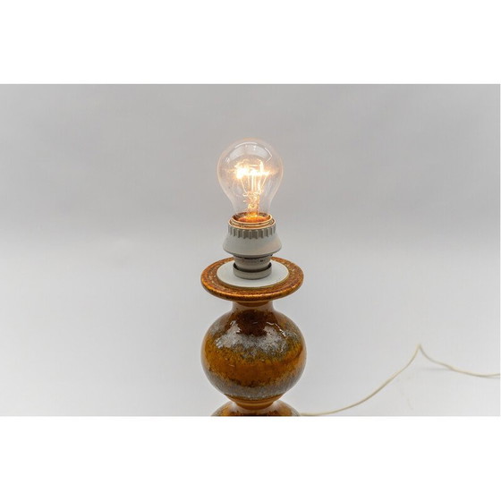 Image 1 of Set di 6 lampade da tavolo vintage in ceramica arancione, Germania 1960