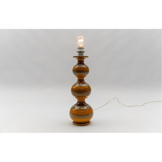 Image 1 of Set di 6 lampade da tavolo vintage in ceramica arancione, Germania 1960