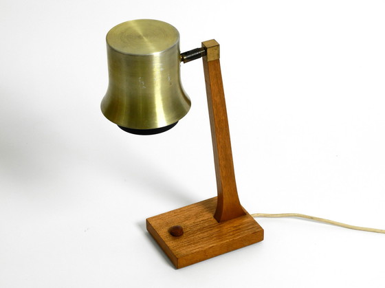 Image 1 of Mid Century table lamp made of teak, with aluminum shade | Made in Denmark