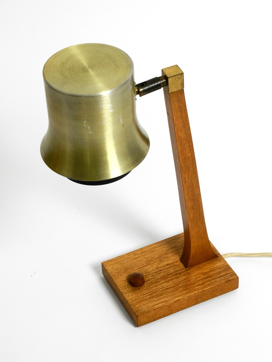 Image 1 of Mid Century table lamp made of teak, with aluminum shade | Made in Denmark