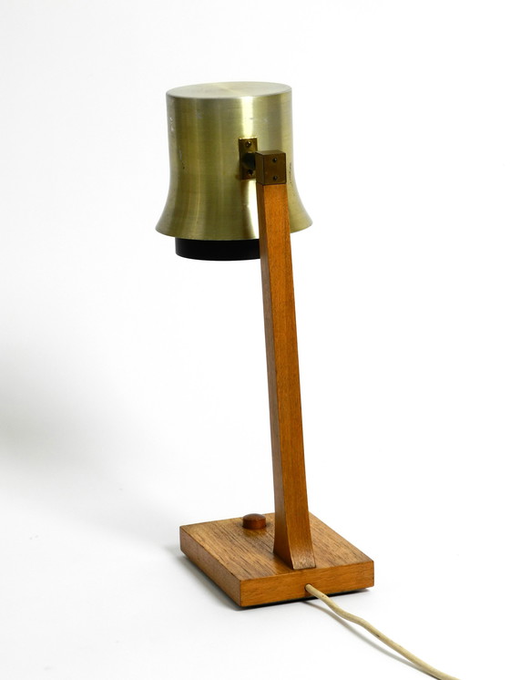 Image 1 of Mid Century table lamp made of teak, with aluminum shade | Made in Denmark