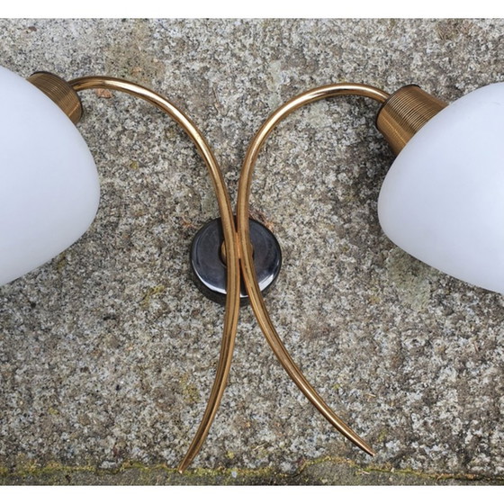Image 1 of Lampada da parete doppia vintage di Maison Arlus, 1950