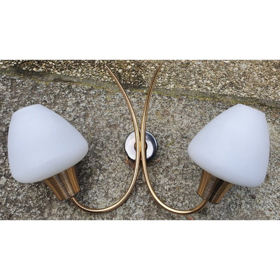 Image 1 of Lampada da parete doppia vintage di Maison Arlus, 1950