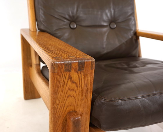 Image 1 of Asko Bonanza brown high-back leather armchair by Esko Pajamies