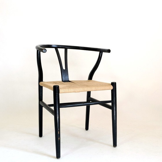 Image 1 of Vintage chair in stained wood and rope, 1970