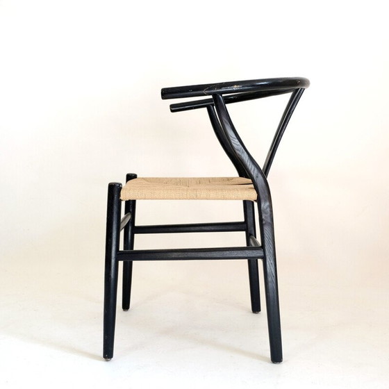 Image 1 of Vintage chair in stained wood and rope, 1970