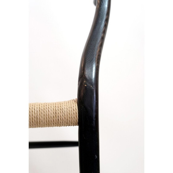 Image 1 of Vintage chair in stained wood and rope, 1970