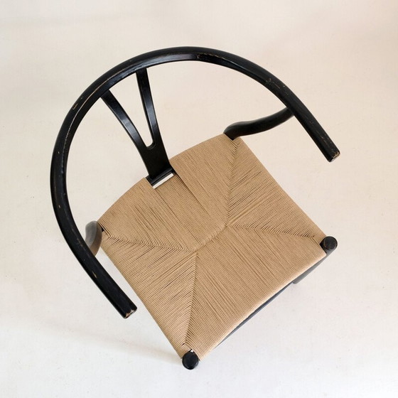 Image 1 of Vintage chair in stained wood and rope, 1970