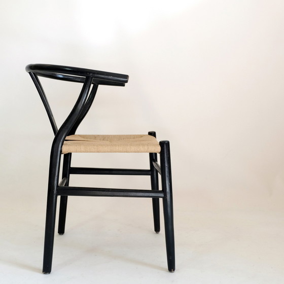 Image 1 of Vintage chair in stained wood and rope, 1970