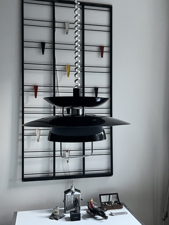 Image 1 of Retro Scandinavian Scale Lamp Black White Chrome