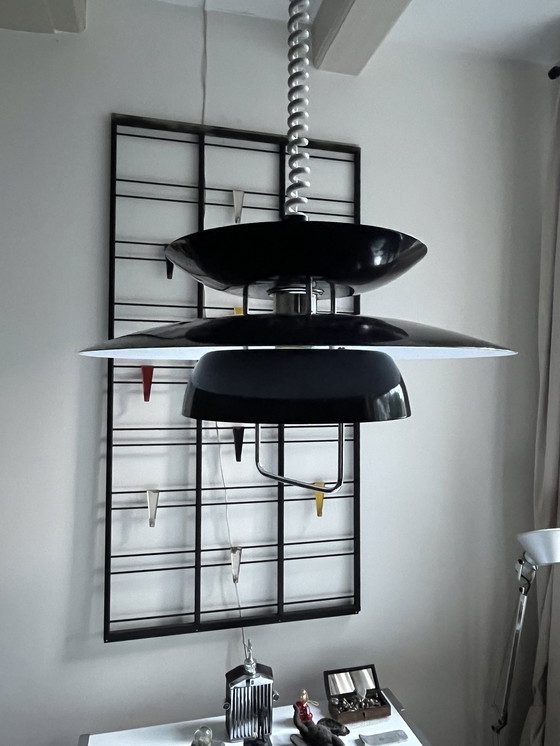 Image 1 of Retro Scandinavian Scale Lamp Black White Chrome
