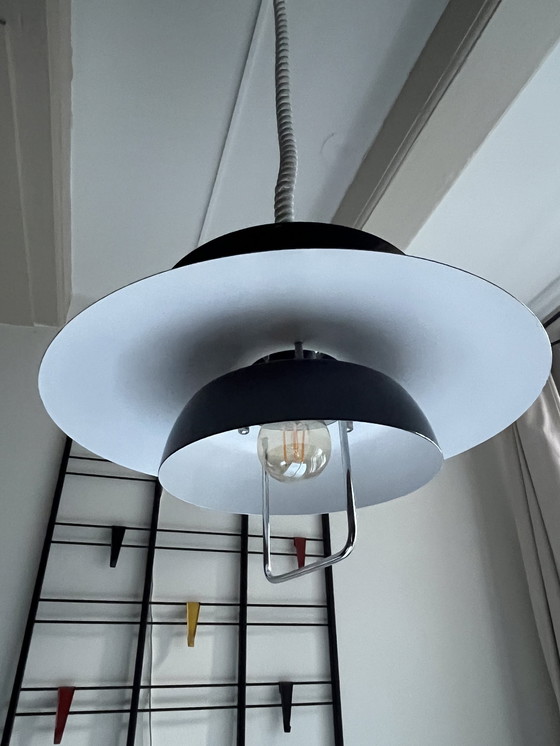 Image 1 of Retro Scandinavian Scale Lamp Black White Chrome