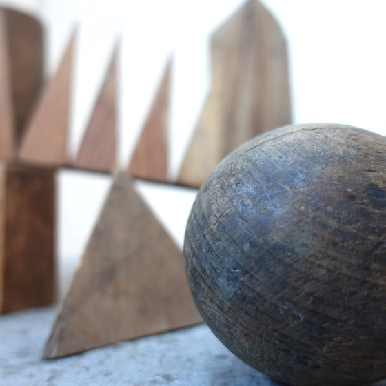 Image 1 of Set Of 8 Wooden Geometric Shapes