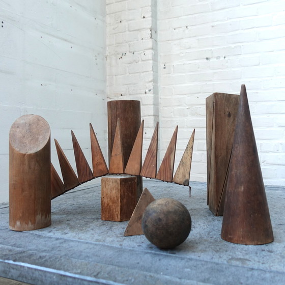 Image 1 of Set Of 8 Wooden Geometric Shapes