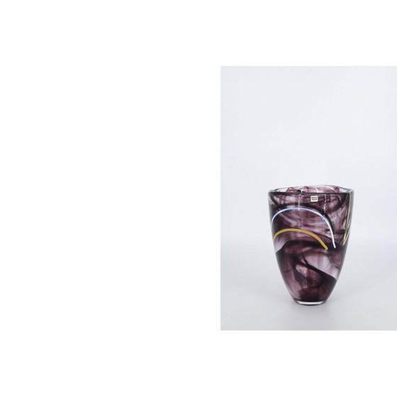 Image 1 of Scandinavian vintage vase in contrasting glass by Anna Ehrner for Kosta Boda, 1980