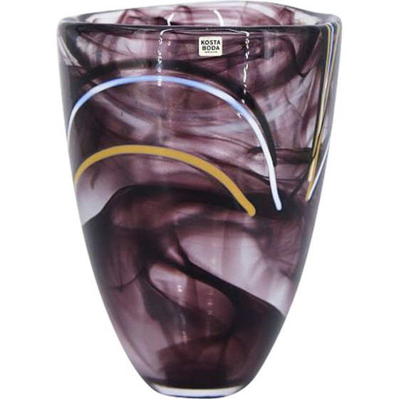 Image 1 of Scandinavian vintage vase in contrasting glass by Anna Ehrner for Kosta Boda, 1980