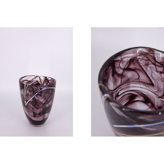 Image 1 of Scandinavian vintage vase in contrasting glass by Anna Ehrner for Kosta Boda, 1980