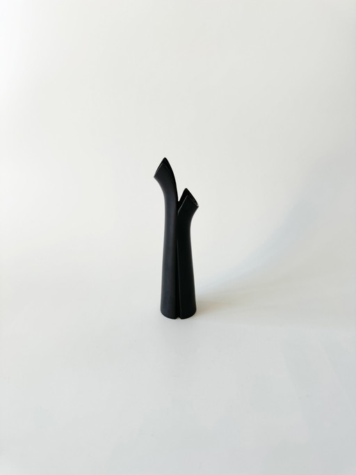 Rosenthal Studio Line by Lino Sabattini, Pianta model, black porcelain decor, 1980s, Mid - Century Modern