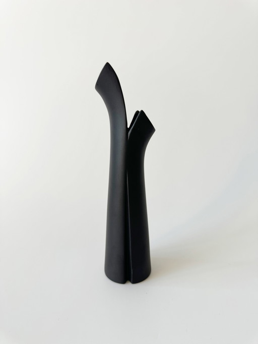 Rosenthal Studio Line by Lino Sabattini, Pianta model, black porcelain decor, 1980s, Mid - Century Modern