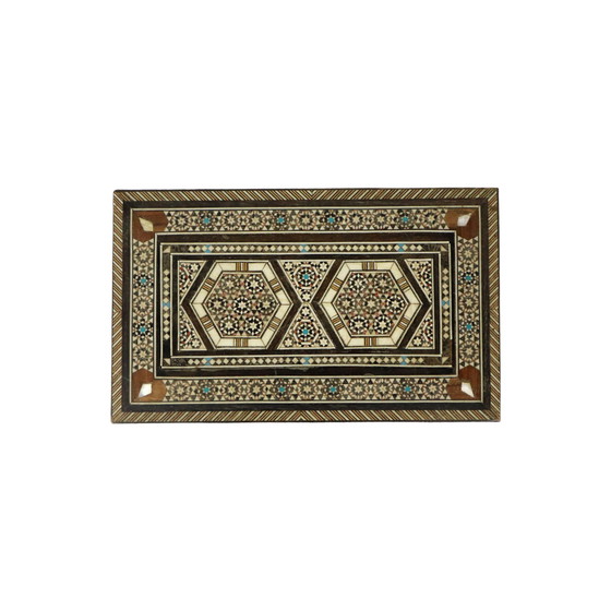 Image 1 of Inlaid Wooden Syrian Jewelery Jewelery Box Mosaic Bone Mother Of Pearl