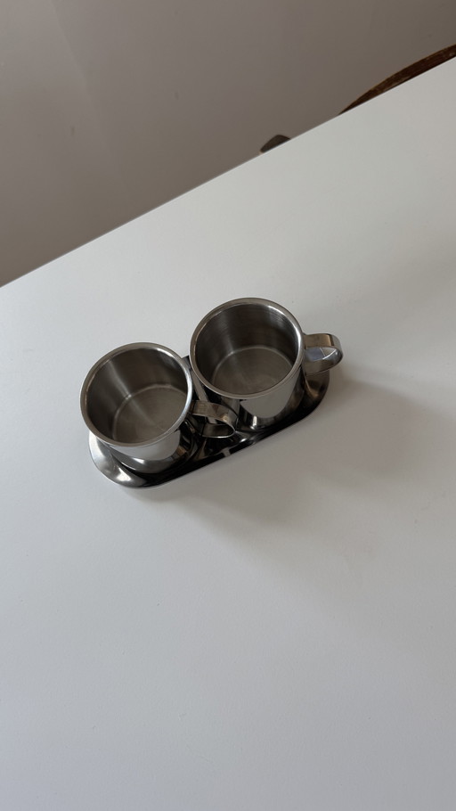 Vintage Stainless Steel Coffee Cups