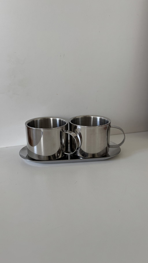 Vintage Stainless Steel Coffee Cups