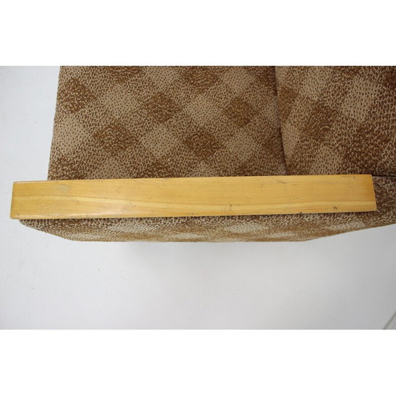 Image 1 of Poltrona in legno e tessuto di metà secolo, Cecoslovacchia, anni '60